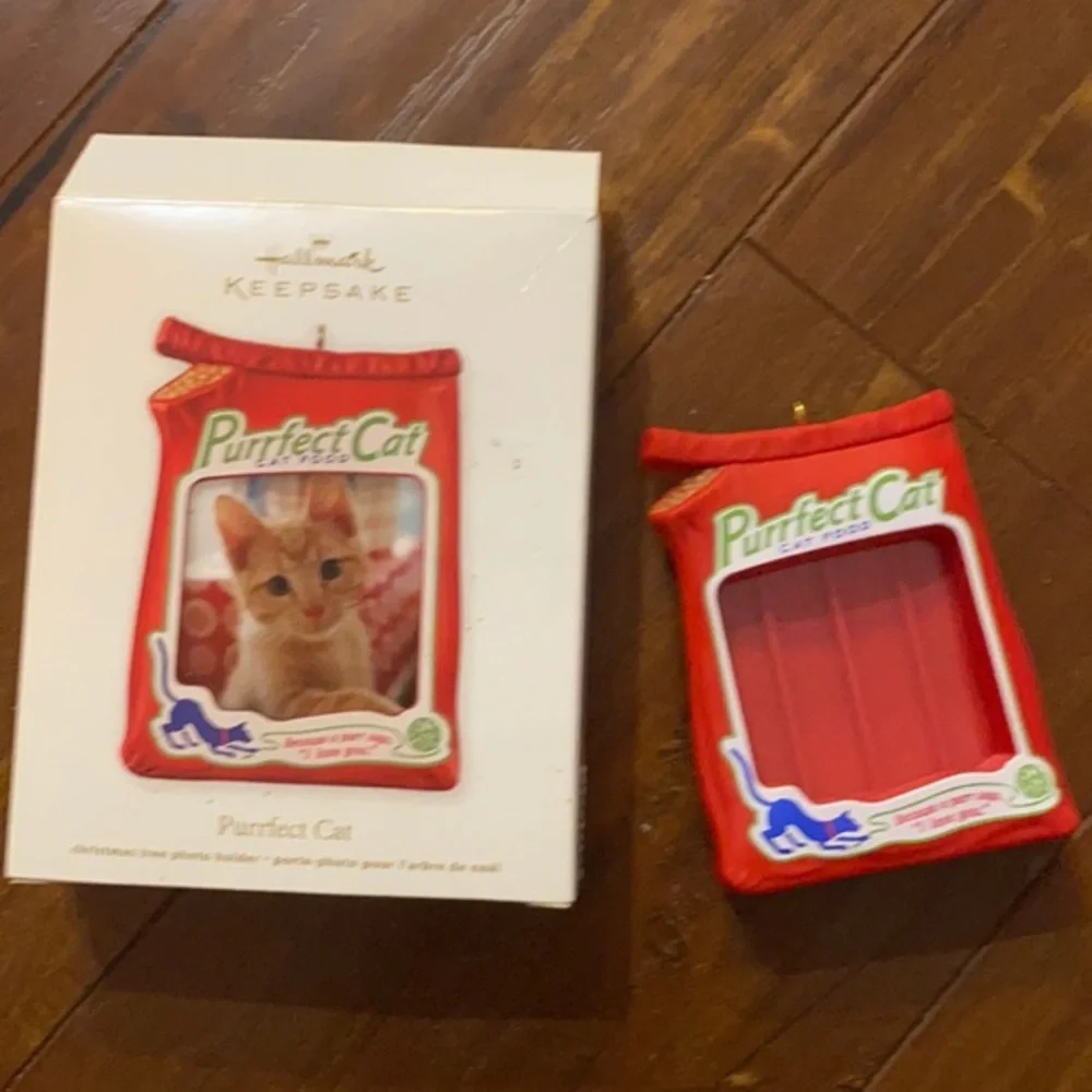 Hallmark Cat Photo Ornament Lot 1992 Favorite Feline 2012 Purrfect Cat